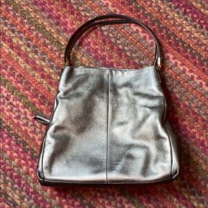 COACH PEWTER SILVER LEATHER EDIE 31 SHOULDER BAG PURSE